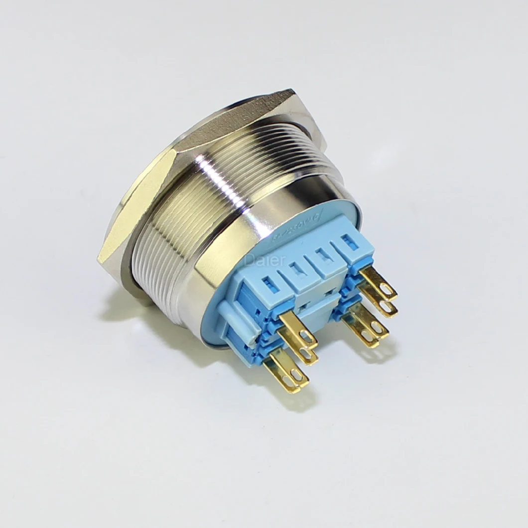 40mm Double Poles 8pin Momentary Metal Push Button Switch