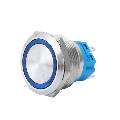 25mm 12V LED à prova d'água Travamento Normalmente aberto Botão de pressão liga e desliga