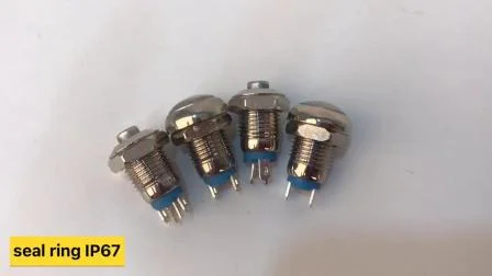 Nova Chegada Cabeça Redonda Alta de Metal 8mm 1no Interruptor de Botão de Tamanho Pequeno Momentâneo com LED de Anel