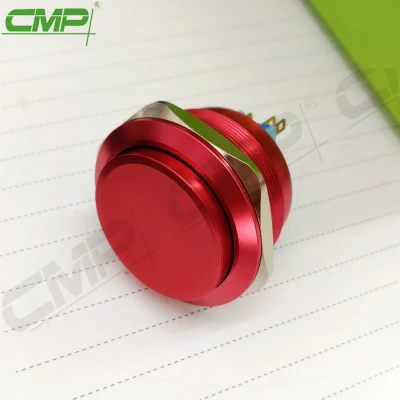 Interruptor de botão de metal de botão grande vermelho de 40 mm