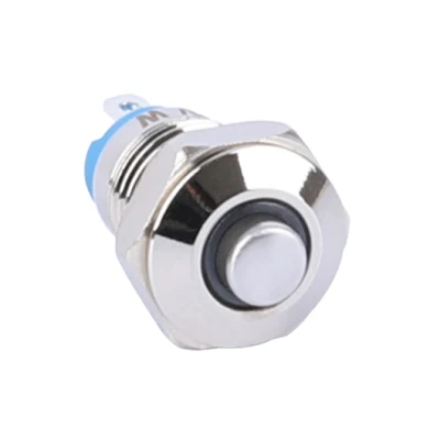 Interruptor de botão pequeno de metal iluminado momentâneo de 8 mm 1 sem LED