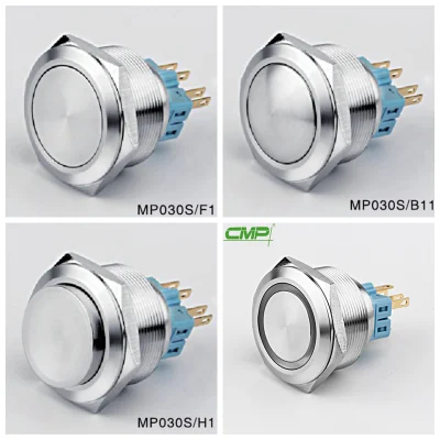 Interruptor de botão de pressão de metal de aço inoxidável CMP China 30 mm