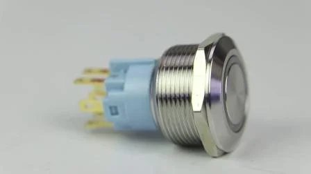 Interruptor de botão de metal momentâneo de 8 pinos e pólos duplos de 40 mm