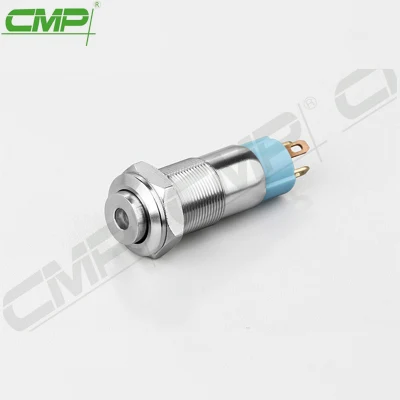Interruptor de botão miniatura iluminado de metal CMP 10 mm IP67