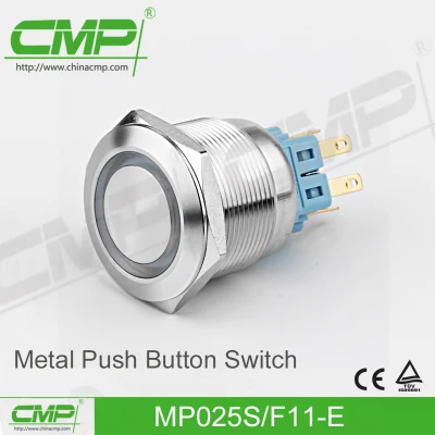 Interruptor de botão de cabeça chata de 25 mm (MP25S/F11-E)