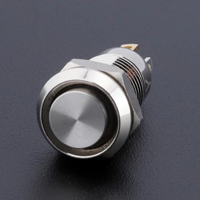 Interruptor de botão de pressão de 10 mm Autotravamento alto plano 1 sem anel de trava à prova d'água Interruptor de botão de LED de LED
